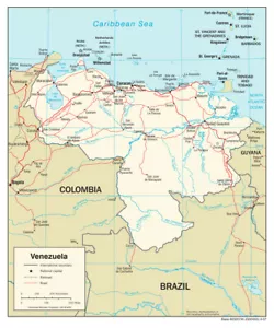 Venezuela Road Highway Transportation Map Country Nation Poster Print XL - Picture 1 of 1