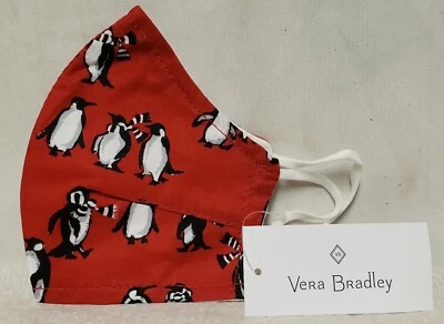Vera Bradley Playful Penguins Red Cotton Face Mask Adult Women Men NWT QTY 2 - Image 1 of 2