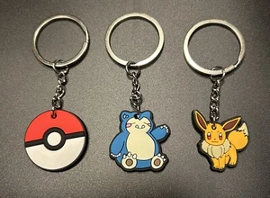 Pokémon Keychains Lot 3 New - Pikachu Snorlax - Picture 1 of 8