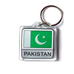 Pakistan Flag Lucite Keychain / Key Ring. NIP. FREE US SHIPPING! - Picture 1 of 1