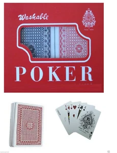 2 X Barajas de Cartas Clásicas Recubiertas de Plástico Rojo y Azul Juego de Poker en Caja - Imagen 1 de 1