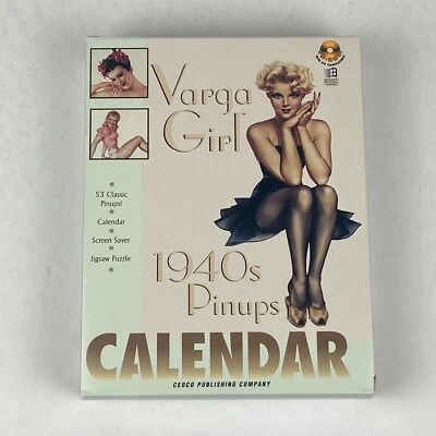 VARGA GIRL 1940s Pinups Calendar CD ROM Screen Saver Puzzle WINDOWS New In Box - Image 1 of 4