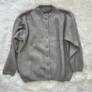 Vintage Merino Nerz Strickjacke Pullover Zealand Possum Fell beige hellbraun Gr. XS PASST S M - Bild 1 von 17