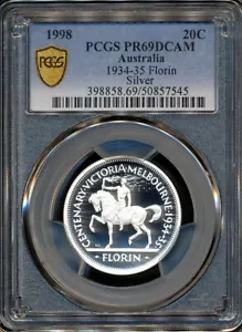 Australia 1998 Twenty Cents 20c (1934-35 Florin) - PCGS PR69DCAM - Picture 1 of 3