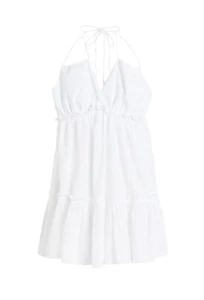 H&M Minikleid mit Rüschenbesatz Neckholder Größe XXL weiß - Bild 1 von 8