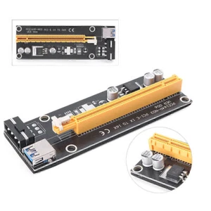 USB 3.0 1x to 16x Extender Riser Card Adapter SATA Power Cable PCI-E Express r5i - Afbeelding 1 van 9