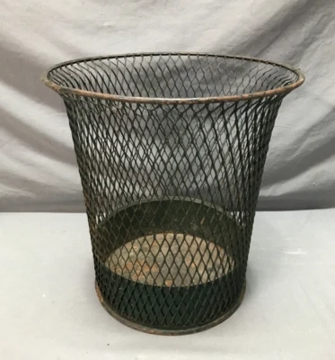 Bote de basura de alambre NEMCO de metal expandido de 18" de colección patrón de diamante único antiguo 832-25B Foto 1 de 4