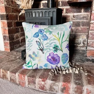 1543. Handmade Wildflowers multicolour floral LINEN blend Cushion Cover, Various - Picture 1 of 6