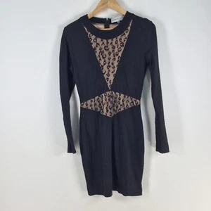Blessed are the meek womens dress size 2 aus 8 pencil black leopard 091297 - Picture 1 of 9