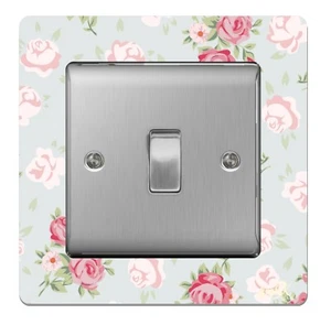 Einzelner Lichtschalter / Steckdose Surround Acryl Fingerplatte Shabby Chic SR37 - Bild 1 von 1