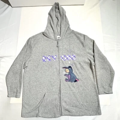 Vintage Disney Eeyore Full Zip Hoodie Sweatshirt Pockets Fleece Adult 2XL - Image 1 of 4