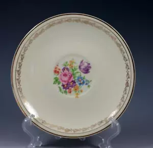 Vintage Paden City Pottery 6" Saucer Floral Laurel Leaves Gold Trim Regina? - Picture 1 of 9