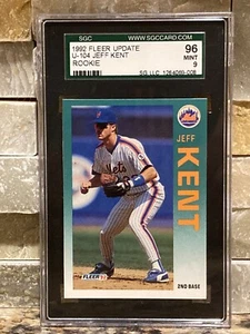 1992 Fleer Update #U-104 JEFF KENT (RC) Rookie graded SGC 96 / 9 MINT - Picture 1 of 2