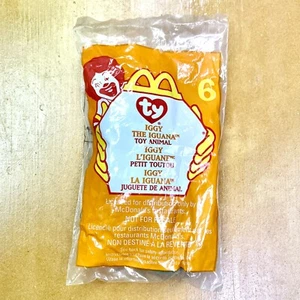 1999 McDonald’s Ty Teenie Beanie Baby Iggy the Iguana #6 Happy Meal Toy - Picture 1 of 2