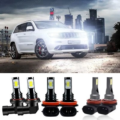 LED Headlight Hi/Low+ Fog Light Bulbs Kit 6pcs For Jeep Grand Cherokee 2014-2018 - Imagem 1 de 4