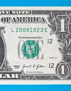 2008 October 23 : L 20081023 E BIRTHDAY Note $1 One Dollar Bill *UNC* - Picture 1 of 3