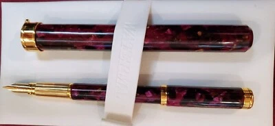 Waterman леди Агата перьевая ручка пурпурный бронза 18K золото Med Pt новый в коробке A - Изображение 1 из 4