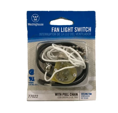 Interruptor de luz de ventilador de techo Westinghouse 77022 cadena de tracción OEM repuesto hágalo usted mismo NUEVO Foto 1 de 2