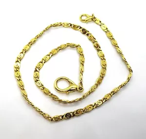 Accessorio per Orologio da Tasca: Catena in Acciaio Dorato Catena Piatta - Foto 1 di 2