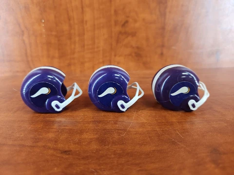 lot of 3 o.p.i. gumball plastic helmets Minnesota Vikings Vintage Cover
