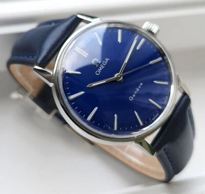 OMEGA GENEVE MANUAL 135011SP CAL601 BLUE DIAL MEN'S WATCH - Image 1 of 4