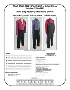 Star Trek Sewing Pattern - Starfleet uniform trousers / pants - DS9, VOY (men's) - Picture 1 of 4