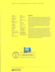 #0236 37c Kwanzaa Stamp #3673 Souvenir Page - Picture 1 of 1