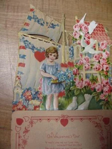 BEAUTIFUL 1934 POP UP-VALENTINE CARD. 9 INCHES TALL. - Picture 1 of 1