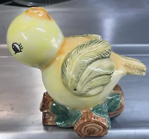 Lindo soporte de costura de tijera de cerámica vintage para pájaro con cuerda de tronco - kitsch - Imagen 1 de 3