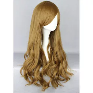 Peluca Larga Cosplay Fiesta Pelucas Pelo Sintético Completo 70cm/27.5" Moda Marrón - Imagen 1 de 5