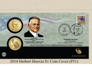 2014 Herbert Hoover Presidential Dollar First Day Issue Coin Cover P51 Sealed - Picture 1 of 3