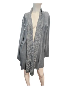 Cárdigan tejido Soft Surroundings gris azul para mujer talla 3X - Imagen 1 de 8