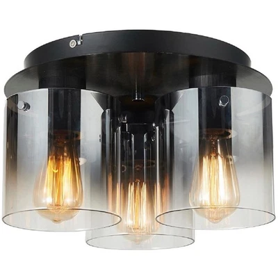 Artcraft Lighting AC11524SM Henley Flush Mount Satin Black and Smoke Glass - Image 1 of 3