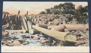 Log Jam, Wairoa River, North Auckland, New Zealand Postcard - Picture 1 of 2