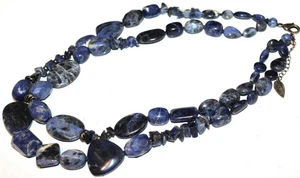 Fantastic large COLDWATER CREEK signed blue semi precious gems Necklace Lot#566 - Picture 1 of 2