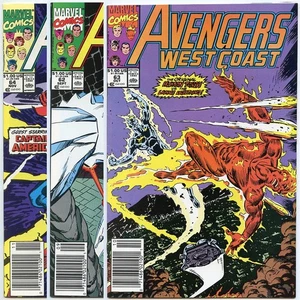 Avengers West Coast #s 62-64 lot of 3 Marvel Comics (1990)  1st Living Lightning - Picture 1 of 7