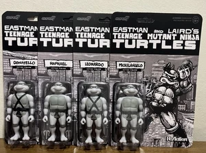 SUPER7 TMNT REACCIÓN EASTMAN & LAIRD ESCALA DE GRISES MIKEY DON RAPHAEL LEONARDO CÓMIC - Imagen 1 de 6