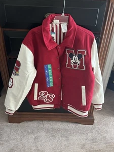 Mickey Mouse Costco Letterman Jacke 2025 ROT. Herren L Damen XL PATCH GALORE - Bild 1 von 14