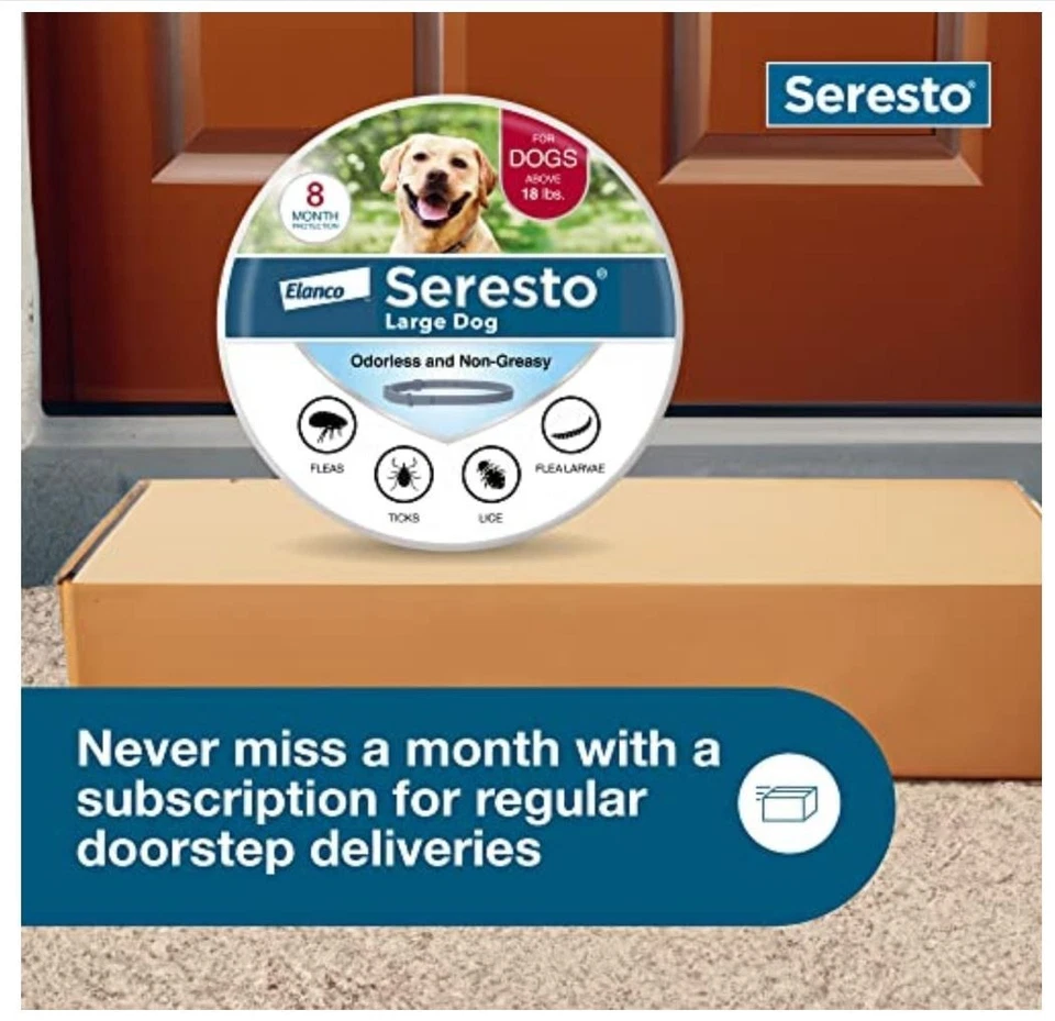 Ошейник для профилактики блох и клещей 8 месяцев для крупных собак (см. описание) - Изображение 1 из 3