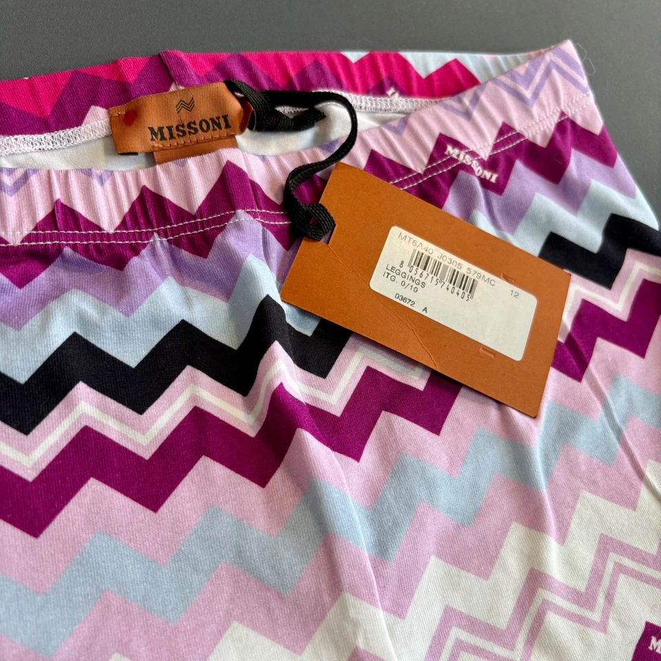 Nuevos Leggings Auténticos Missoni Niñas - Talla 12A - Icónico Patrón Zig-Zag Foto 1 de 4