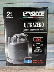 New Sicca Ultra Zero 3000 L/H Utility & Drainage Water Pumo 793 GPH - Picture 1 of 5