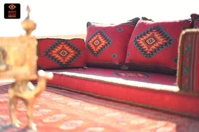 Assento oriental árabe costurado à mão mesopotâmico - Majlis, Jalsa - 6 peças - Imagem 1 de 4