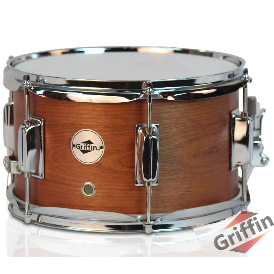 GRIFFIN Firecracker Snare Drum - Popcorn 10x6 Poplar Wood Shell Percussion - Image 1 of 4