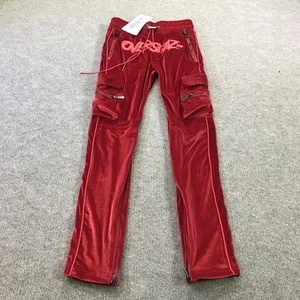 Guapi Pants Mens 34 Red Velvet Cargo Limited Edition Drawstring Streetwear New - Picture 1 of 13