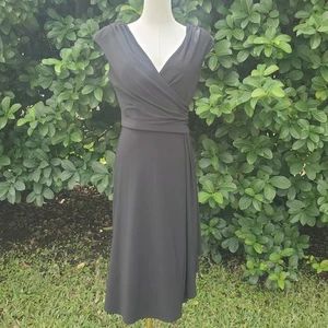 Vestido midi negro sin mangas Lauren Ralph Lauren talla 6 ropa de trabajo profesional - Imagen 1 de 11