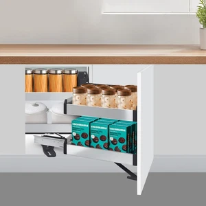 2 Ebenen Jalousie Eck Schrank Ausziehbar Organizer Ausziehbar Küche Organizer NEU - Bild 1 von 16