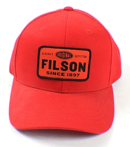Vintage 1990's Filson "Since 1897" Adjustable Strap Back Red Hat Baseball Cap - Picture 1 of 6