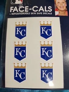 Kansas City KC Royals Tattoo Gesicht Anrufe Hautsicher Abziehbilder NEU NEU IN VERPACKUNG MLB - Bild 1 von 3