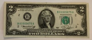1976 2 Dollar Bill B 03305675A FEDERAL BANK OF NEW YORK CRISP - Picture 1 of 4