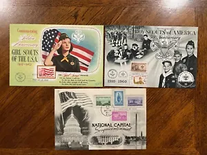 3x USPS 1950-62 6X9 Briefmarken Gütesiegel Hüllen Pfadfinder und Landeshauptstadt - Bild 1 von 2